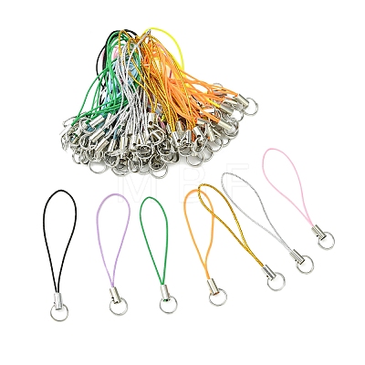 100Pcs Polyester Cord Mobile Straps MOBA-FS0001-02D-1