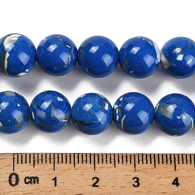 Assembled Synthetic Stone and Trochus Shell Beads Strands G-B128-08D-05-1