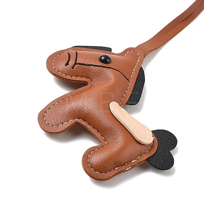 Horse PU Leather Pendant Decorations HJEW-A012-01A-1