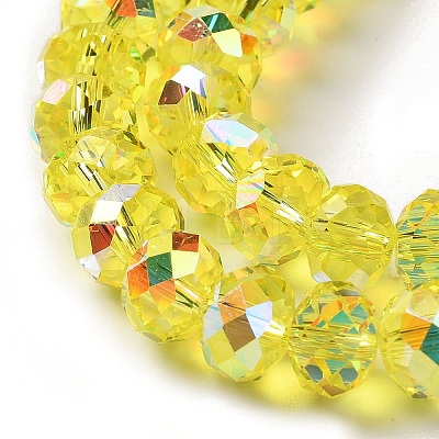 AB Color Plated Transparent Electroplate Beads Strands EGLA-H104-06C-1