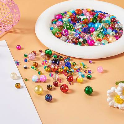 Round Spray Painted Glass Beads DGLA-TA0001-15-1