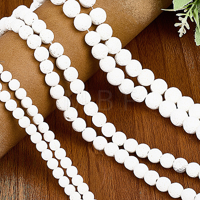 5 Strands Natural Lava Rock Round Beads Strands G-LT0001-02C-01-1