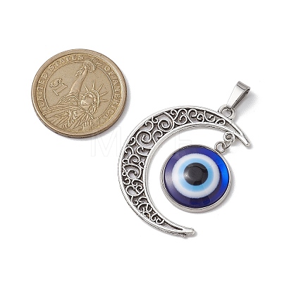 Blue Evil Eye Resin Pendants PALLOY-JF02627-1
