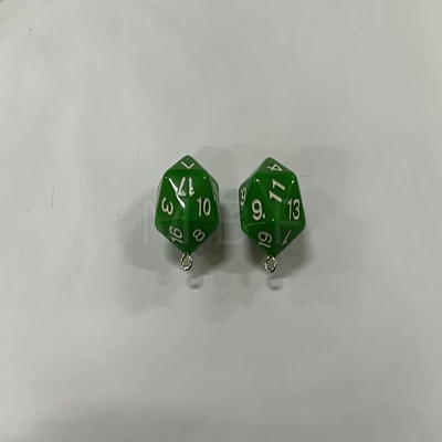 Opaque Resin Polyhedral Dice Pendants FIND-TAC0005-21A-1