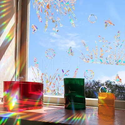 Flower Rainbow Prism Electrostatic Window Stickers PW-WG7E07F-01-1