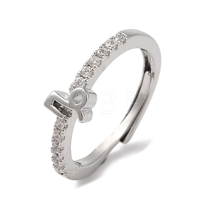 Rack Plating Brass Clear Cubic Zirconia Constellation Adjustable Rings for Women RJEW-S407-08P-12-1