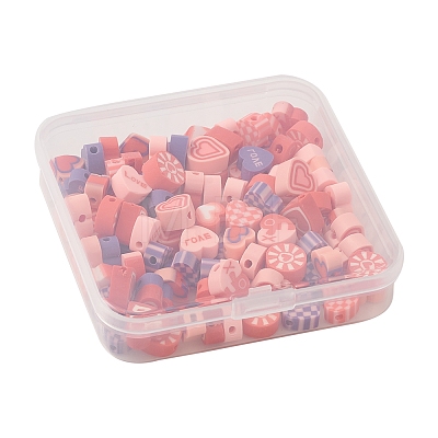 100Pcs 5 Style Handmade Polymer Clay Beads CLAY-FS0001-34-1