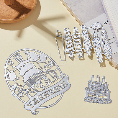 Birthday Candle & Cake Frame Metal Cutting Dies Stencils DIY-GF0001-17-1