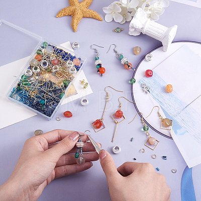 DIY Gemstone Drop Earring Making Kit DIY-SZ0009-75-1