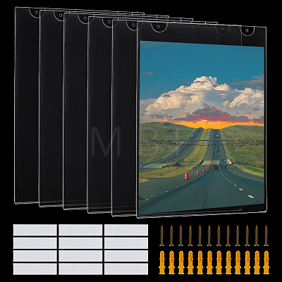 Rectangle Acrylic Wall Document Holder AJEW-WH0643-007-1