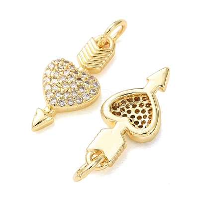 Valentine's Day Brass Micro Pave Clear Cubic Zirconia Pendants CU-E003-17G-E-1