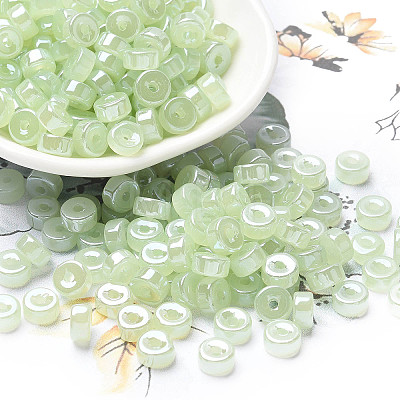 Imitation Jade & Luster Glass Seed Beads SEED-E001-J3x6mm-A03-1