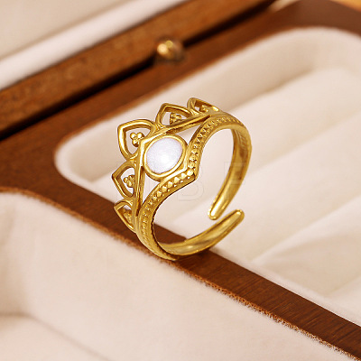 304 Stainless Steel Cuff Open Rings for Women WGDF800-02-1