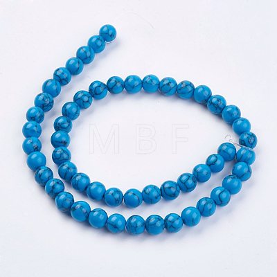 Imitation Synthetic Turquoise Bead Strands G-F434-8mm-02-1