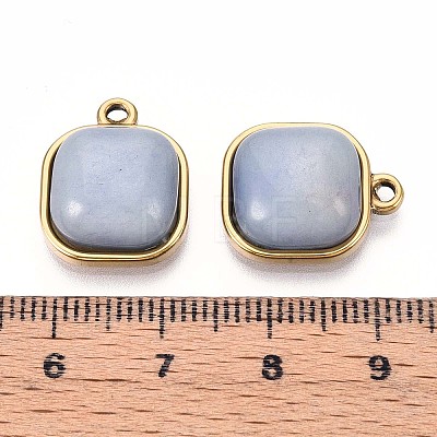 Natural Grey Labradorite Square Pendants STAS-N109-211B-G-1