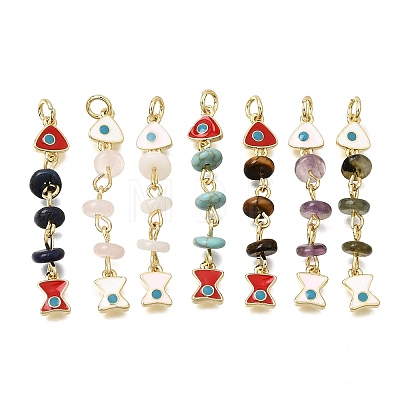 Ocean Natural & Synthetic Mixed Gemstone Chip Pendants GG-CBA3401-02G-1