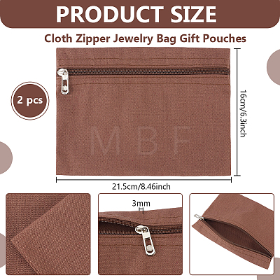 Cloth Zipper Jewelry Bag Gift Pouches ABAG-WH0040-53G-1