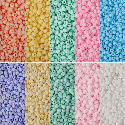  100g 10 Colors 12/0 Opaque Glass Seed Beads SEED-TA0001-05A-1