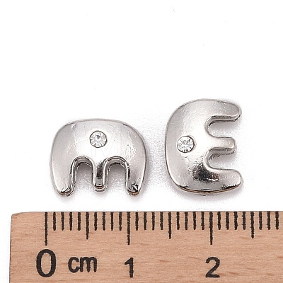 Letter Slider Beads for Watch Band Bracelet Making ALRI-O012-E-NR-1