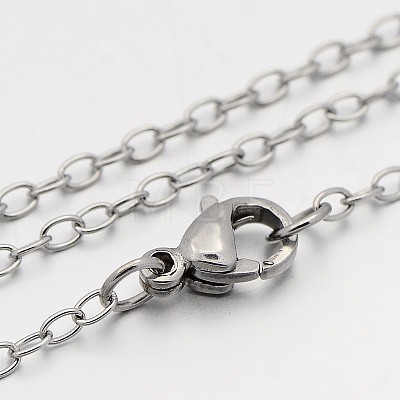 Tarnish Resistant 304 Stainless Steel Cable Chain Necklaces STAS-O053-06P-1