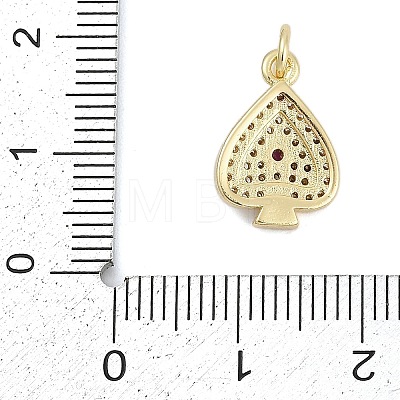 Brass Micro Pave Clear Cubic Zirconia Pendants KK-G522-53G-02-1