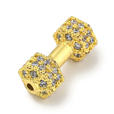 Brass Micro Pave Clear Cubic Zirconia Beads KK-G493-34A-G02-1