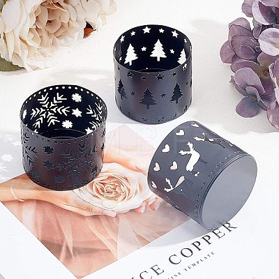 Iron Hollow Candle Holder AJEW-FH0001-14-1