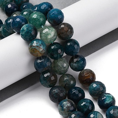 Natural Dragon Veins Agate(Dyed & Heated) Beads Strands G-K390-A01-01-1