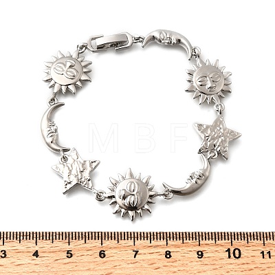 Brass Link Bracelets for Women BJEW-C118-01P-1