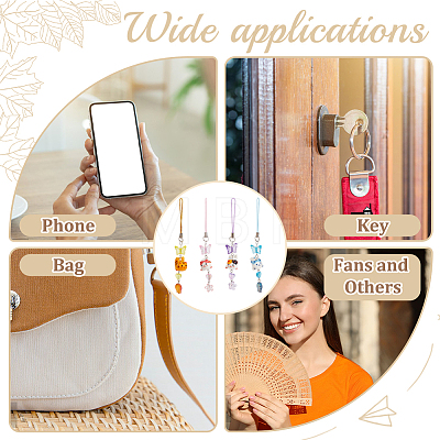 Glass & Porcelain & Acrylic Mobile Straps HJEW-DR00028-1