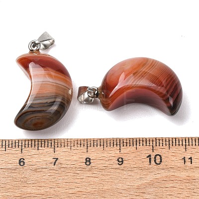 Natural Banded Agate Pendants G-F820-02L-04-1