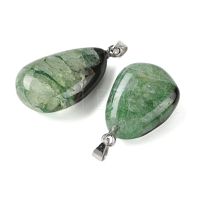 Natural Dyed & Heated Agate Tumbled Stone Pendants GG-K002-07B-1