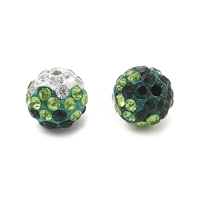 Handmade Polymer Clay Rhinestone Beads RB-CBAFAF8-01I-1