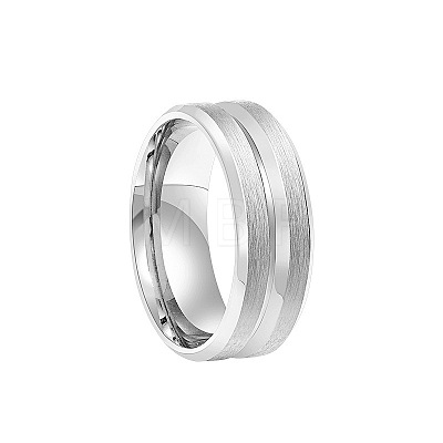 Grooved Titanium Steel Finger Rings for Men WG2ADDA-04-1