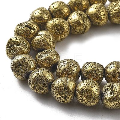 Electroplated Natural Lava Rock Beads Strands G-A251-D01-01D-1