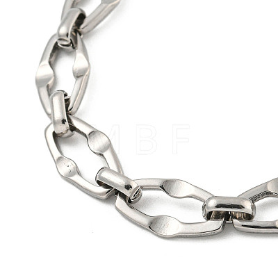 304 Stainless Steel Dapped Chains Bracelets for Men & Women BJEW-D042-05P-1