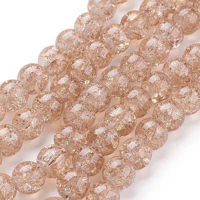 Crackle Glass Beads Strands X-CCG-Q001-10mm-07-1