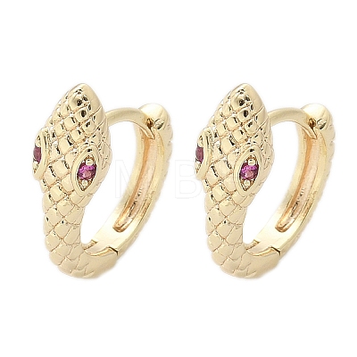 Brass Cubic Zirconia Hoop Earrings EJEW-Q014-09G-1