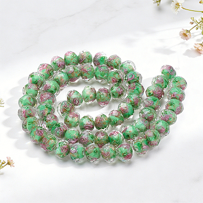 1 Starnd Handmade Gold Sand Lampwork Beads Strands LAMP-PA0001-76B-1
