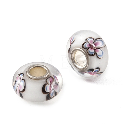 Lampwork & Brass Core European Beads LAMP-P019-01P-25-1