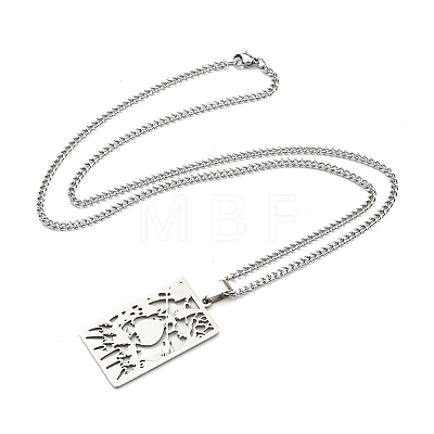 Non-Tarnish 304 Stainless Steel Pendant Necklaces NJEW-L118-02P-01-1