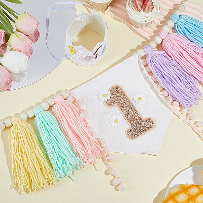 Polyester Braided Tassel Banners HJEW-WH0039-48C-1