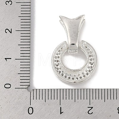 Brass Micro Pave Clear Cubic Zirconia Fishtail Fold Over Clasps FIND-U017-12P-1