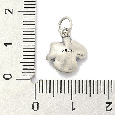 925 Sterling Silver Flower Charms with Jump Rings and 925 Stamp STER-M021-02AS-03-1