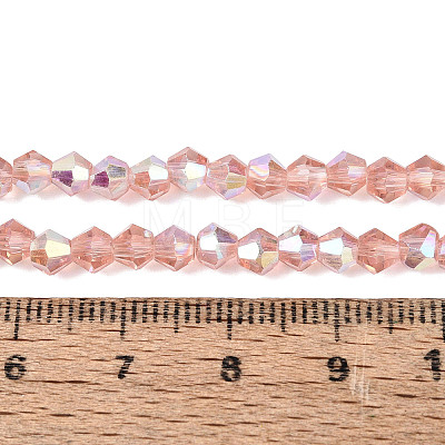 AB Color Plated Transparent Glass Beads Strands GLAA-G127-01-02E-1