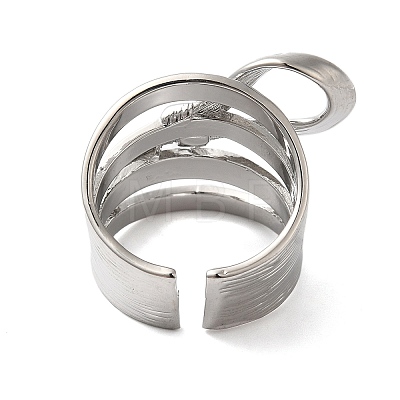 Brass Bowknot Wide Open Cuff Rings for Women RJEW-B062-04P-1