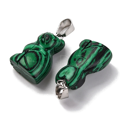 Synthetic Malachite Pendants G-B127-08P-03-1