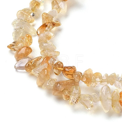 Natural Citrine Chip Beads Strands G-D093-A04-1