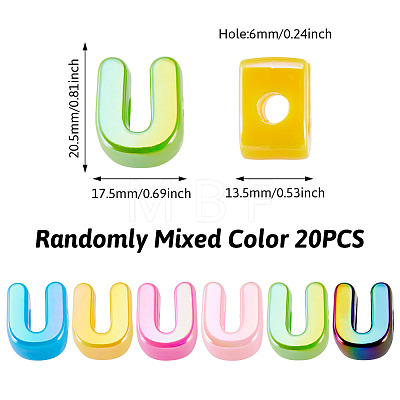 20Pcs UV Plating Opaque Acrylic European Beads OACR-TADJ0001-16U-1