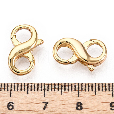 Brass Hook Clasps X-KK-N254-18G-1